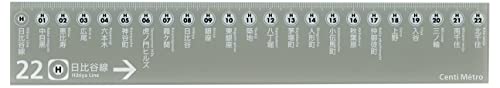クンペル 定規 22cm センチメトロ 日比谷線 KPCM111 灰色