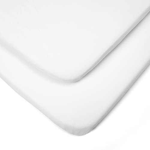 Tutti Bambini Basics Fitted Sheets 2 Pack | 100% Cotton | Suitable for 53 x 80cm to 60 x 90cm Crib | Essentials Range