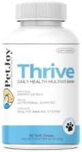 PetJoy - Thrive Daily Multivitamin Soft Chew for Dogs | Energy, Healthy Skin & Coats, and Stronger Bones & Teeth | Complete Daily Health | Pet Vitamins | 60 Count