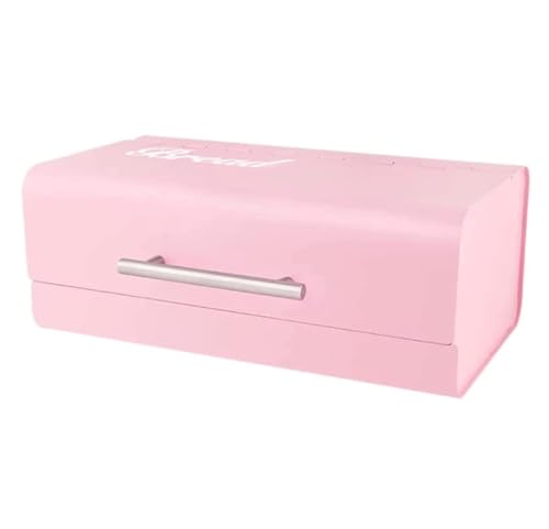 MEIZHITU Panera Contenedor De Cocina Caja De Pan Metal, Almacenamiento Multifuncional para, Decoración Aperitivos para Mesa(Pink)