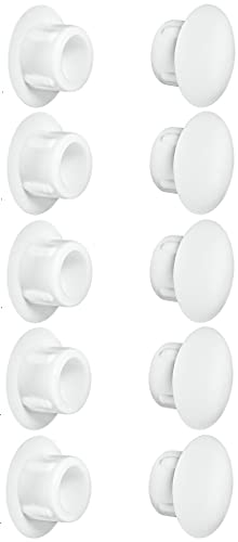 cyclingcolors 10x cache trou bouchon plastique 5mm à 35mm capuchon protection vis blanc noir gris marron meuble table chaise mur (Øtrou 10mm/Blanc RAL 9010)
