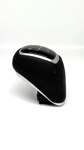 Image of Genuine Leatherise Gear Lever Knob for Hyundai Verna /Venue Black with Silver Ring 6Gear 43711F2300VCS