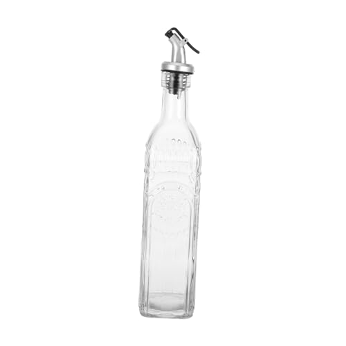 VALICLUD Botella de Aceite de Vidrio Tallado Automático Antigoteo Aceite Vinagre Salsa Condimentos Artístico y Funcional Cocinas