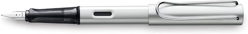 Image of LAMY AL-star whitesilver - Fountain Pen with ergonomic grip & polished steel nib in size F - lightweight aluminum body - including LAMY T 10 blue cartridge - Right-Handed