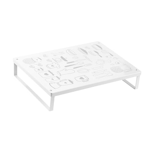 STOBAZA Estante de Almacenaje para Cocina Blanca Soporte Resistente para Botellas de Condimentos y Utensilios Organizador Multifuncional para Microondas Placa de Inducción y Encimeras