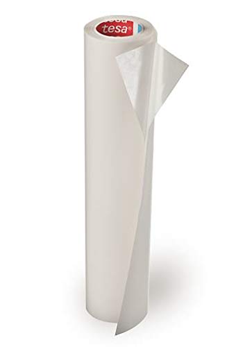 Tesa 52320 Doppelseitiges Klebeband, PVC, Halterung, Naturgummi, selbstklebend, 200 μm, 25 m x 460 mm, transparent
