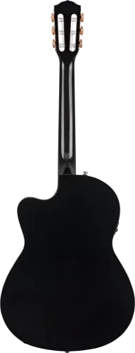 Image of Fender CN-140SCE Thinline Concert Nylon String Acoustic Guitar, with 2-Year Warranty, Black, with Case