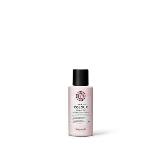 Maria Nila Luminous Colour Shampoo, reduziert Farbverlust beim Waschen, Granatapfel wirkt der Austrocknung entgegen, 100% vegan, Sulfat & Parabenfrei 100ml