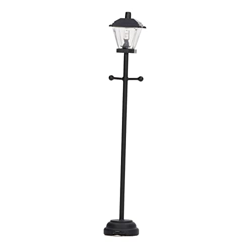 Farola LED Negra en Miniatura para Casa de Muñecas, Lámpara de Calle para Decoración con Interruptor, Escala 1/12, para Escena de Casa de Muñecas
