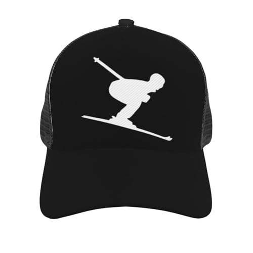 Downhill Skiing Unisex Mesh Baseball Caps - Classic Adjustable Hat3