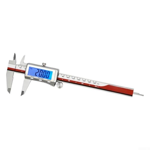 Calibrador digital de pantalla LCD más grande, herramienta de medición electrónica de acero inoxidable con alta precisión ± 0.02 mm, modos de profundidad de paso exterior interior para uso industrial