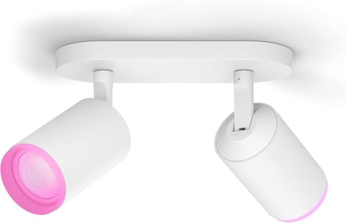 Philips Hue White & Color Ambiance Fugato Spot 2 flg. weiß 2x350lm, dimmbar, 16 Mio. Farben, steuerbar via App, kompatibel mit Amazon Alexa (Echo, Echo Dot) 5