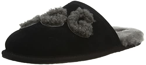 UGG MEN'S SCUFF LOGO SHEEPSKIN SLIPPER BLACK 42 EU