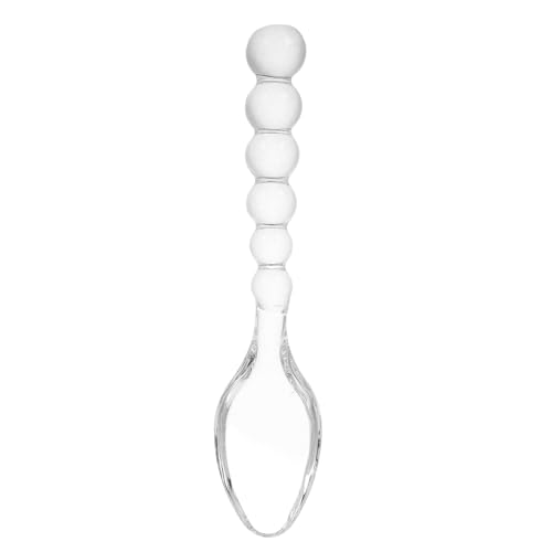 STOBOK 透明ガラススプーン 小さじ 食品 素材 おしゃれでエレガントなデザート用調味料 コーヒー攪拌に 家やパーティー 結婚式に