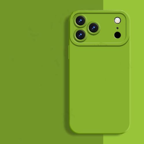 Coque en silicone liquide pour iPhone 17 ProMax antichoc lavable et anti-rayures couleur vert