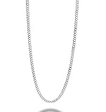 Savlano 925 Sterling Silver 3mm Italian Solid Curb Cuban Link Chain Necklace For Men & Women - Made in Italy Comes With a Gift Box (28, 3mm)