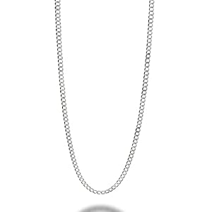 Savlano 925 Sterling Silver 3mm Italian Solid Curb Cuban Link Chain Necklace For Men & Women – Made in Italy Comes With a Gift Box (2.5mm)