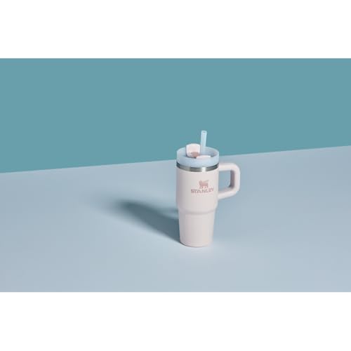 Image of Stanley Quencher H2.0 Tumbler with Handle and Straw 20 oz | Flowstate 3-Position Lid | Cup Holder Compatible for Travel | Insulated Stainless Steel Cup | BPA-Free | Rose Quartz 2.0
