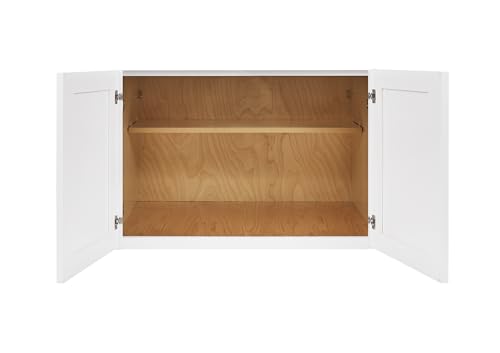 ONESTOCK White Shaker Wall Cabinet - Ready to Assemble, Perfect for Kitchen, Laundry, and Bathroom Storage - 36”W x 24”H x 24”D