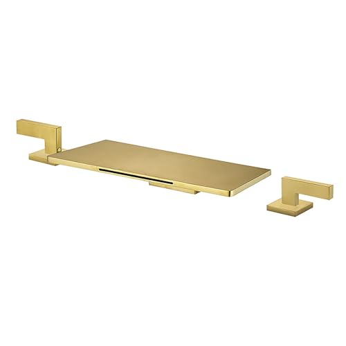 Robinet Baignoire Cascade Or Brossé Mitigeur Lavabo Salle de Bain