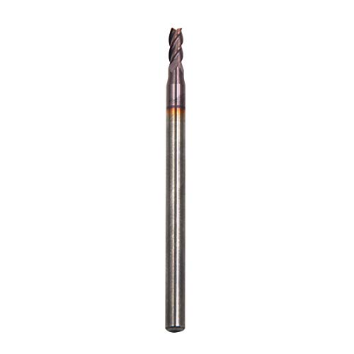 Image of Yearfits 1 /16 Blade x 1 /8 Shank x 2'',Solid Micro Carbide,4 Flute,Square Nose End Mill,TiAlN Coated,CNC Router Bits Cutter Milling Tools (used for steel, 1 /16)