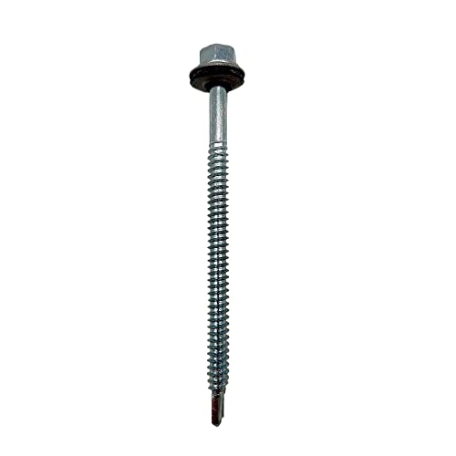 DOJA Industrial | VIS AUTOFOREUSE METAL | PACK 50 | 6,3 x 120mm | Vis Autoperforante Acier à Tete Hexagonale avec Rondelle Etancheite EPDM pour plus Fixation...