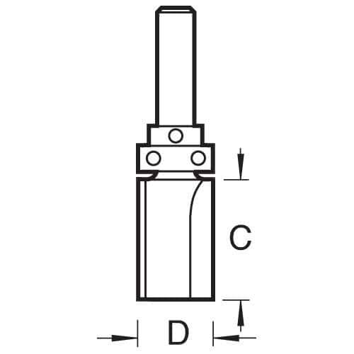 Trend Trade TR29AX8MMTC Ball Bearing Profile Router Bit 8mm Shank 16mm Cutting Diameter 25.4mm Cutting Length Carbide Tipped - Image 2