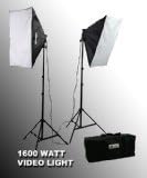 ePhoto 1600 Watt 2 SOFTBOX PHOTO VIDEO LIGHT STUDIO PHOTOGRAPHY VIDEO LIGHTING KIT WITH CASE by ePhotoINC VL9004S