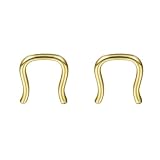 Homxi 2Piezas Piercing Nariz Oro Calibre 16 (1.2x8mm), Forma de U, Acero Inoxidable Piercing para Oreja
