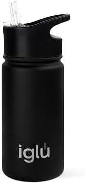 iglu Reusable Water Bottles | Premium Double Walled Stainless Steel | 1 Litre Vacuum Insulated Bottle | Leakproof Straw Lid | Sweatproof & BPA Free | Great His & Her Eco Gift (Himalayan Pink, 1L)