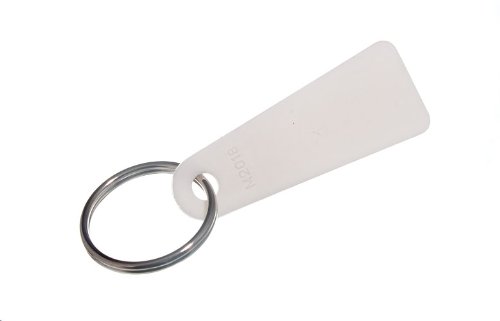 Schlüsselring 50 x 15mm - 18mm Weiß -Tag mit Split Schlüsselring ( Packung mit 20)