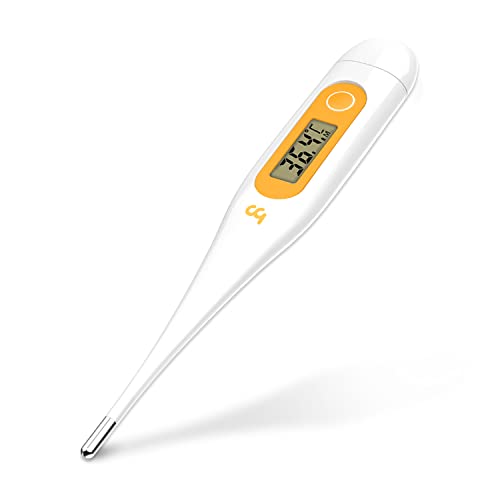 Termómetro digital, termómetro médico, conmutable rápido y preciso C/F, termómetro oral para adultos y niños bebé, naranja