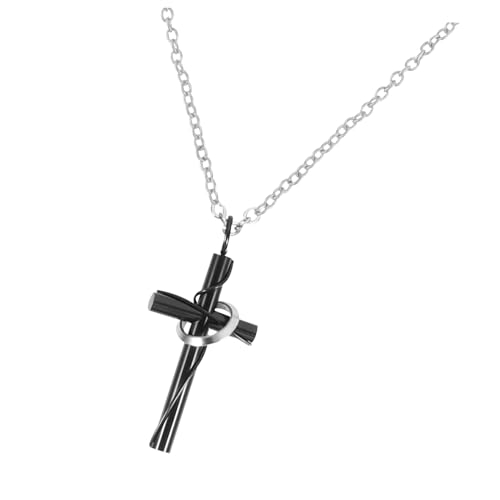 Anneaux attrape-rêves lune en acier titane noir pour présentoir collier