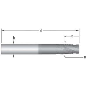 Part NO. AMETMUK031318 5/16-18 AccuThread 856 Carbide Threadmill, AM210 Coated, 3-Flute, Allied Machine Series 856