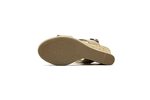 Image of VJH confort Women's Wedge Sandals Buckle Straps Cork Platform Comfort Slingback Dress Open Toe Sandals