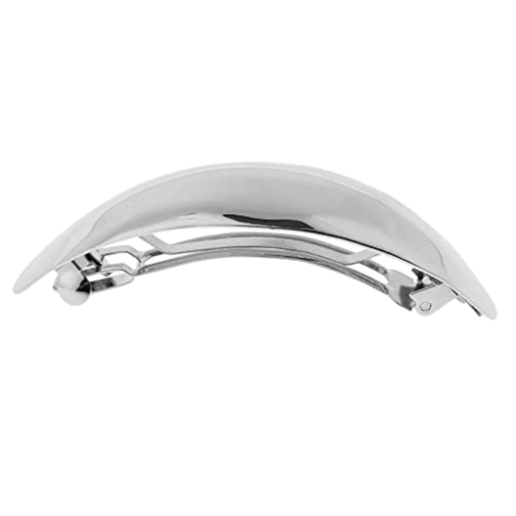 6x Shiny Metal Curved French Barrette Hair Clips