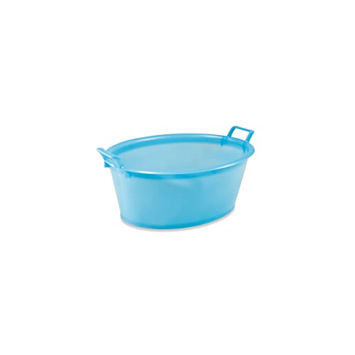 Prodotto in Italia Plastime Bacino Ovale, 80 cm, 60 l, LLDPE, Blu, Taglia Unica