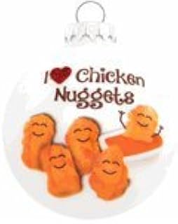 I Love Chicken Nuggets Glass Christmas Tree Ornament