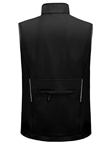 Little Donkey Andy Men's Lightweight Fleece Lined Softshell Vest Windproof Sleeveless Jacket For Hiking Travel Golf Black S #TOP1