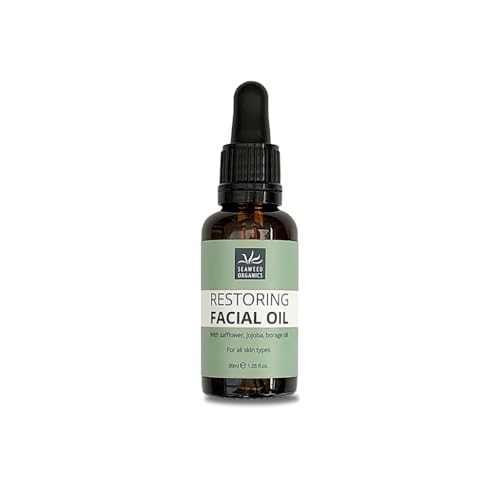 SEAWEED ORGANICS - Aceite facial restaurador con aceite de cártamo orgánico, aceite de semilla de jojoba, aceite de borraja y extracto de algas, 30 ml, Diana Drummond