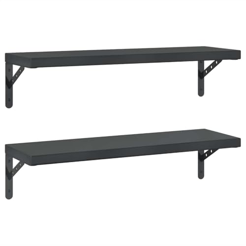 Estantes de pared para ganar espacio, pack de 2 repisas negras de acero 4