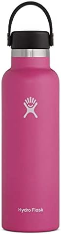 HYDRO FLASK - Water Bottle 621 ml (21 oz) - Vacuum Insulated Stainless Steel Water Bottle with Leak Proof Flex Cap and Powder Coat - BPA-Free - Standard Mouth - Alpine