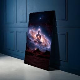 Art mural spirituel Bouddha et galaxie imprimé sur toile de qualité