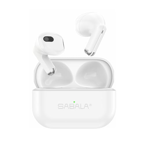 Accesorios De Telefonía, Personal Computer SABALA Audífonos Inalámbricos Bluetooth 5.3, Mini Auriculares Inalámbricos ST-59 Audifonos Earbuds con Micrófono (Blanco)