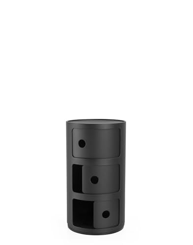 Kartell Componibili Recycled, Container 3-fächer, Matt-schwarz