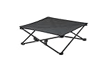 KingCamp Erhöhtes Hundebett Hundeliege Outdoor Haustierbett Haustierliege Atmungsaktivem Mesh & Wildledermatte & Rutschfesten Füßen für Reisen Garten Outdoor Indoor, Schwarz 57 x 57 x 23 cm