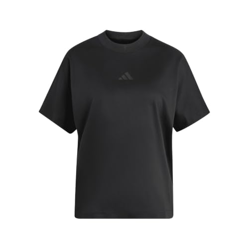 adidas Womens Soft Lux Loose Tee Casual Tops Casual - Black - Size M