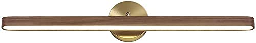 Lámpara de espejo de baño retro, lámpara de pared de madera LED, lámpara de espejo de baño de latón impermeable para tocador, maquillaje, iluminación de baño de hotel, lámpara de decoración de cabecer