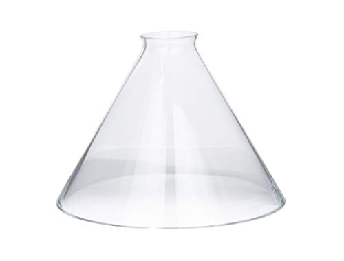 Image of B&P Lamp Clear Glass Deep Cone Shade with 9 Inch Bottom Diameter and 2 1 /4 Inch Top Lipped Fitter