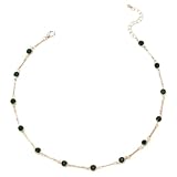 QINC Gargantilla de cadena de diamantes de imitación verdes para mujer, color dorado, hecho a mano, accesorios de joyería
